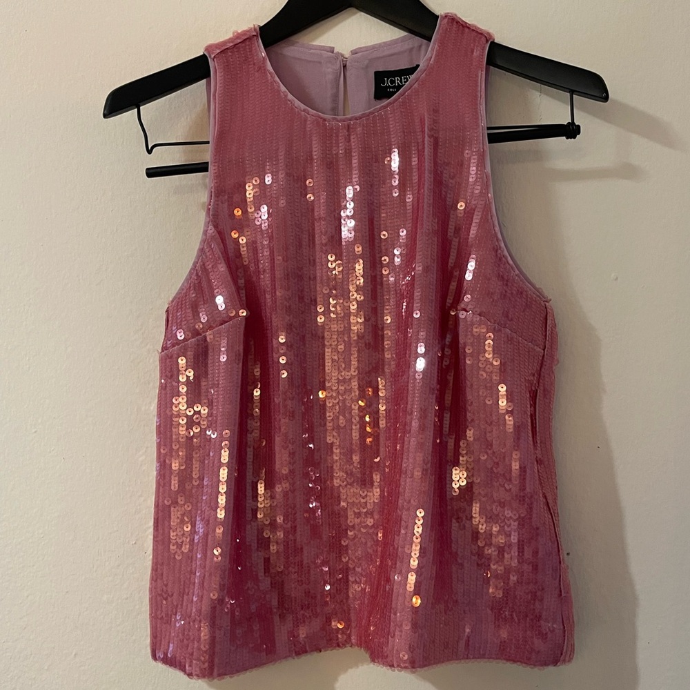 J. Crew Shimmering Pink Sequin Tank Top